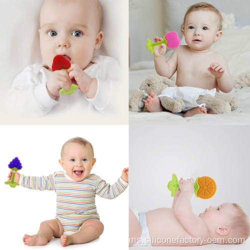 Silicone Flower Bentuk Bayi Tumbuh Toy Molar Lembut